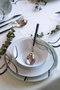 Hermia NNZG24Y2885701 Vajilla de Porcelana de 24 Piezas con Plato de Servicio, Plato, Plato de Postre y Cuenco, Apta para Lavavajillas y Microondas
